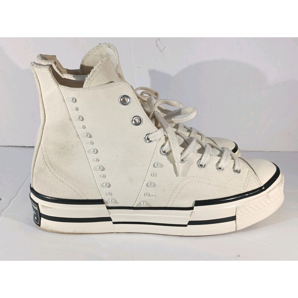 Converse Chuck 70 Plus High Gems Pearl Platform Sneakers White Women's 13.5 - Picture 4 of 10